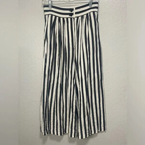 H&M Women’s Wide Leg Striped Palazzo Ankle Cropped Pants Size 4